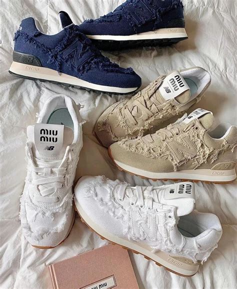 574 new balance x miu miu sneaker aus denim damen|new balance shoes stockx.